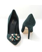Dolce & Gabbana Suede Pump With Crystal Toe - Lyst