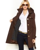 Michael Kors Michael Hooded Belted Trench Coat - Lyst