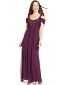 Alex Evenings Cold-Shoulder Embellished Gown - Lyst