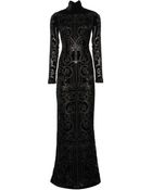 Zuhair Murad Floor-Length Flocked Velvet Gown - Lyst