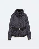 Zara Padded Jacket With Fur Collar - Lyst