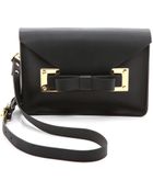 Sophie Hulme Bow Mini Envelope Bag - Black - Lyst