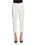 Les Copains Cropped Notched-Hem Pants - Lyst