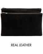 Asos Suede Multi Pocket Clutch Bag - Lyst