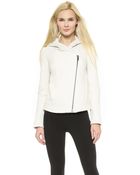 Helmut Lang Hooded Leather Jacket - Dove - Lyst