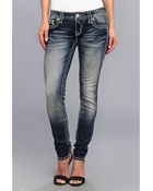 Rock Revival Celine S57 Fleur Skinny In Medium Indigo - Lyst