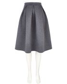 River Island Grey Scuba Pleated Midi Skirt - Lyst