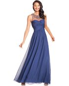 Js Boutique Embellished Illusion Sweetheart Gown - Lyst