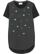 3.1 Phillip Lim Embellished Cotton And Washed-Silk Top - Lyst