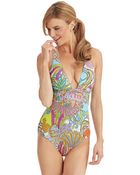 Trina Turk Coral Reef One Piece Swimsuit - Lyst