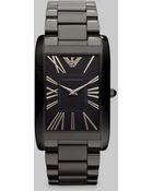 Emporio Armani Stainless Steel Rectangular Watch - Lyst
