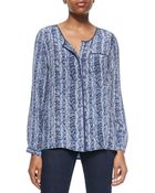 Joie Andorrah Snake-Print Silk Blouse - Lyst