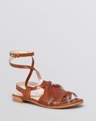 Stuart Weitzman Gladiator Flat Sandals Greek - Lyst