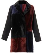 DROMe Reversible Patchwork Shearling Coat - Lyst