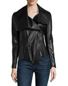 Donna Karan New York Asymmetric Leather Motorcycle Jacket - Lyst