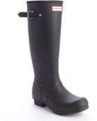 Hunter Black Rubber Bucklestrap Rain Boots - Lyst