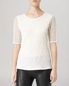 Reiss Top Pippa Spot Lace - Lyst