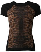 Reed Krakoff Animal Print Knit Top - Lyst