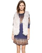 Glamorous Faux Fur Vest - Cream - Lyst