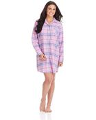 Lauren by Ralph Lauren Plaid Flannel Sleep Shirt - Lyst