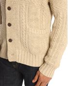 Denim & Supply Ralph Lauren Beige Cardigan With Shawl Collar - Lyst