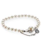Majorica 6Mm White Pearl & Sterling Silver Strand Bracelet - Lyst