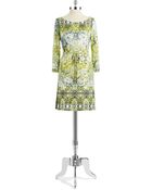 Ivanka Trump Long Sleeved Patterned Dress - Lyst
