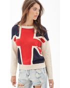 Forever 21 Marled Union Jack Sweater - Lyst