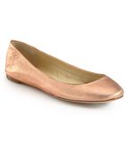 Vera Wang Lavender Lara Metallic Leather Ballet Flats - Lyst