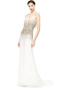 Amanda Wakeley Twisted Shoulders Beaded Gown - Lyst