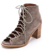 Jeffrey Campbell Cors Suede Booties - Taupe - Lyst