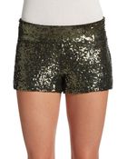 Haute Hippie Sequin Silk Shorts - Lyst