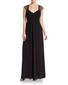 Calvin Klein Illusion Cap Sleeve Gown - Lyst