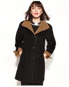Ellen Tracy Wool-Blend Colorblock Walker Coat - Lyst