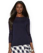 Lauren by Ralph Lauren Pointelle-Knit Sweater - Lyst