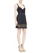 Versace Collection Sweetheart Dress With Printed Skirt - Lyst
