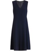 Joseph Crepe Stretch Polly Dress In Navy - Lyst