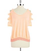 Jessica Simpson Milly Cold Shoulder Top - Lyst