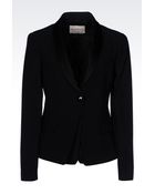 Emporio Armani Single-Breasted Jacket In Cady - Lyst
