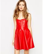 Boulee Hailey Strapless Vegan Leather Skater Dress - Lyst