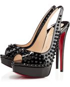 Christian Louboutin Lady Peep Spikes Sling - Lyst