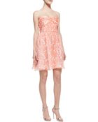 Shoshanna Jennifer Strapless Printed Chiffon Dress - Lyst