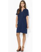 Lauren by Ralph Lauren Linen Short-Sleeved Dress - Lyst