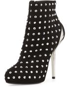 Giuseppe Zanotti Crystal Studded Suede Bootie - Lyst