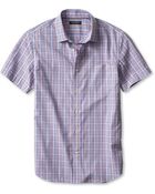 Banana Republic Slim-Fit Non-Iron Short-Sleeve Open Plaid Shirt - Lyst