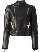 DSquared2 Cropped Calf Leather Jacket - Lyst