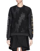 Kenzo Jagged Embroidery Wool Blend Sweatshirt - Lyst