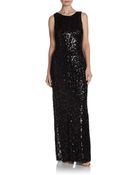 Aidan Mattox Sequin Column Gown - Lyst