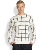 T By Alexander Wang Grid Intarsia Sweater - Lyst