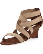 Manolo Blahnik Glassa Strappy Cork Wedge Sandal - Lyst